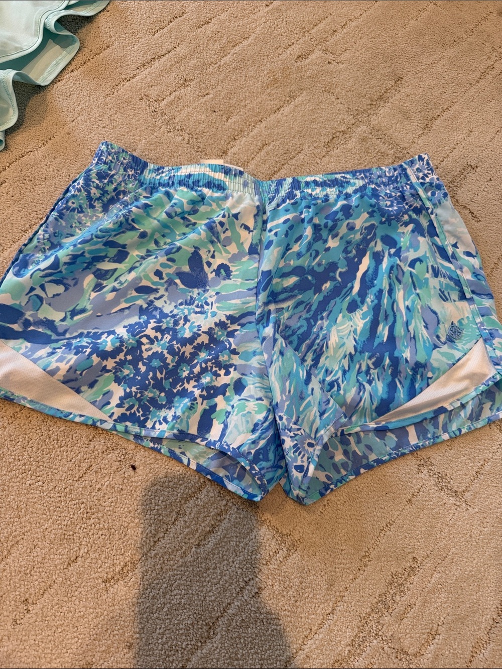 Lilly Pulitzer Aqua & Blue Printed Athletic Shorts